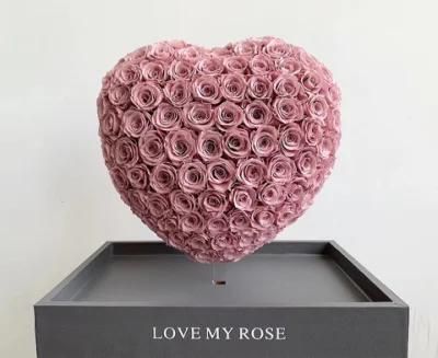 2020 Hot Selling 30cm Red Flower Heart Shaped Preserved Roses PE Foam Rose