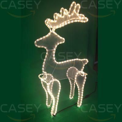 Holiday Christmas 120-Light LED White Wire Reindeer Light