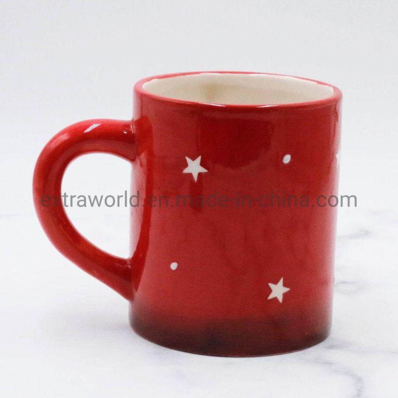 Christmas Mug Ceramic Coffee Mug Cup with Star Shaped Santa