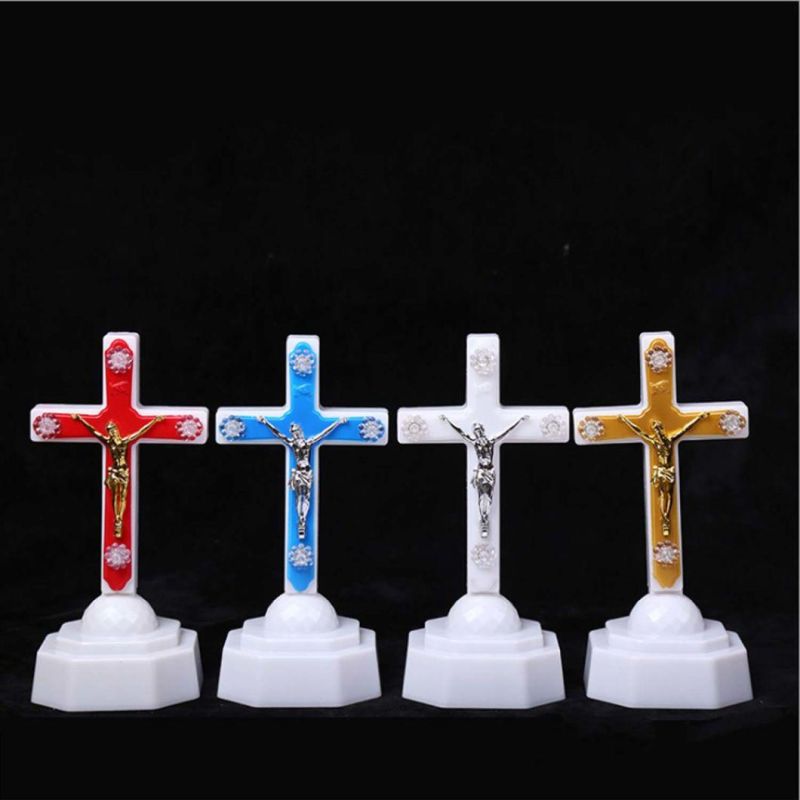 LED Eucharistic Small Night Light Lamp Cross Jesus Furnishing Articles