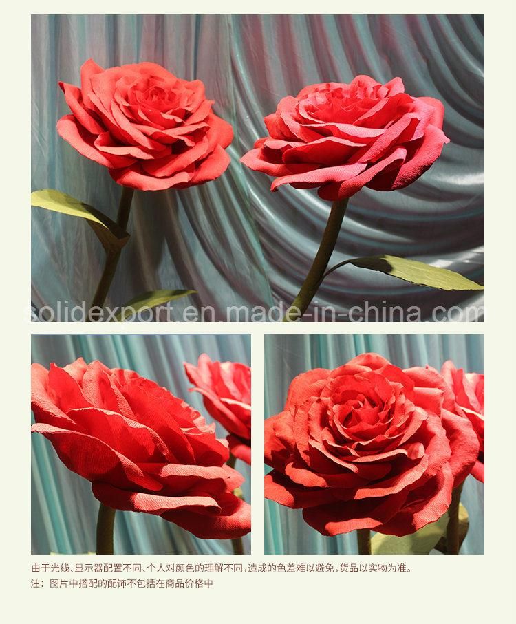 Handmaking Rose Paper Flower for Wedding Shop Window Display Decoration