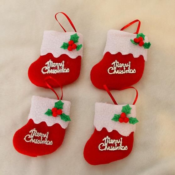 Custom Gift Pouch Velvet Christmas Stocking Sock Christmas Tree Decoration Christmas Tree Ornaments