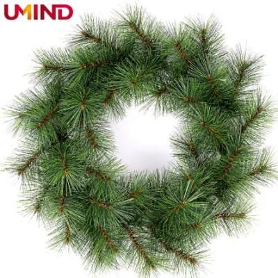 Yh1974 Wholesale 30cm Intdoor Hanging Christmas Wreath Plastic Christmas Party Supplies Wreath