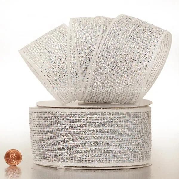 Half Solid Metallic 2.5′′ Wedding Deco Mesh Ribbons