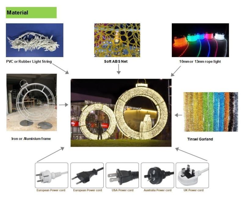 LED Outdoor Commercial Christmas Decorative Arch Motif Lights
