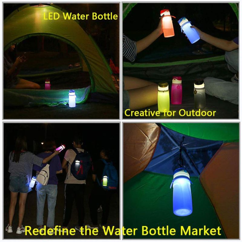 Collapsible Water Bottles with USB Rechargeable LED Light