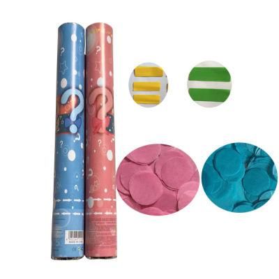 Gender Reveal Confetti Cannon He or She Girl Pink Boy Blue Party Popper Confetti Gun
