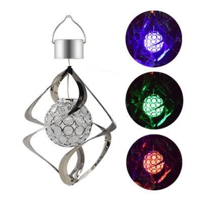 Solar LED Wind Chime Light Solar Powered Wind Spinner Light Automatic Color Changing Multicolor Outdoor Pathway Courtyard Hanging Lamp