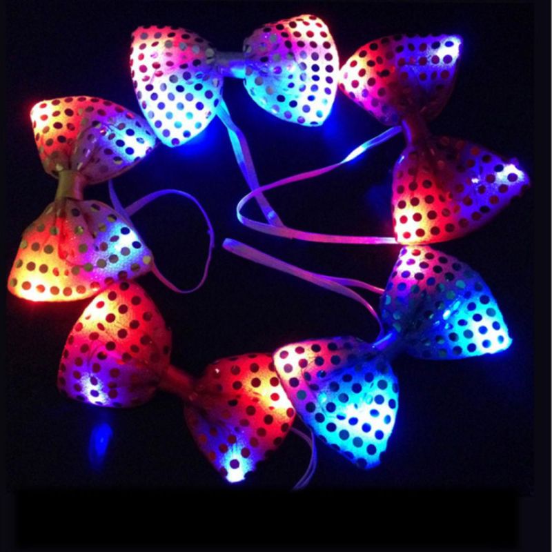 LED Light up Sequin Bow Tie Light up Bowtie Party