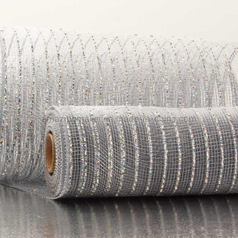 Silver Thread Metallic 21′′ Deco Mesh for Wreath Wrapping