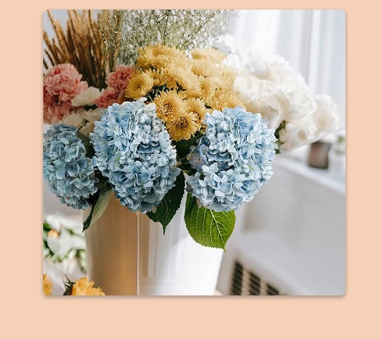 Wholesale Mini Hydrangea Ball Faux Flower Fresh Artificial Wedding Rose Flower for Wedding Wall