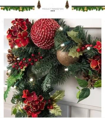 Christmas Garland Rattan Pine Branch Hanging Pendant Shop Xmas Tree Ornaments Party Fest