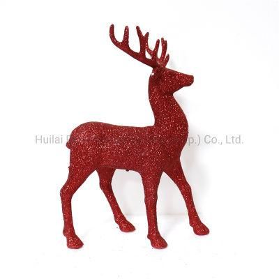 Christmas Reindeer Ornament Standing Reindeer Glitter Animal Elk Christmas Decoration