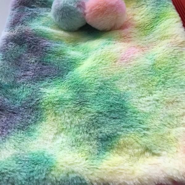 Colorized Printing Fake Rabbit Fur Plush Cover for Hot Water Bottle