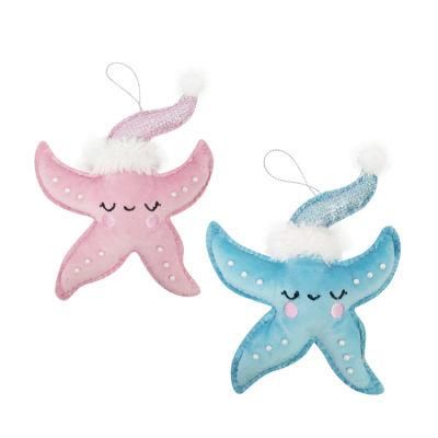 Custom Sublimation Fabric Starfish Decorating Christmas Tree Ornament