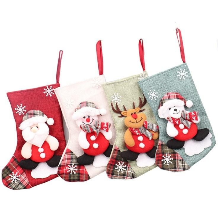 Custom Polyester Kids Cute Gift Christmas Hanging Socks Santa Luxury Stocking Decoration