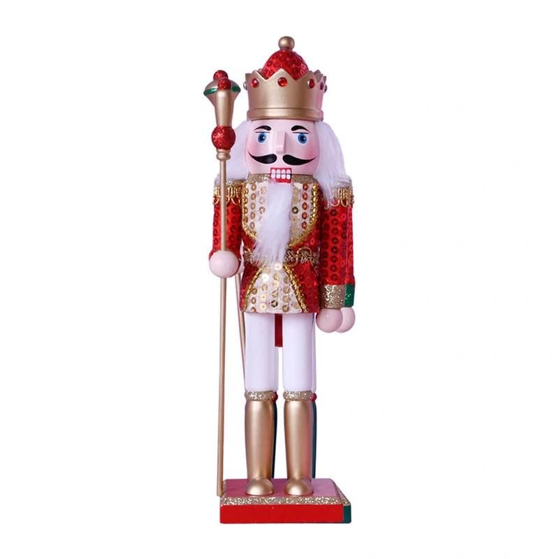 Merry Christmas 12 Inch Traditional Wooden Nutcracker, Holiday Tabletop Decor