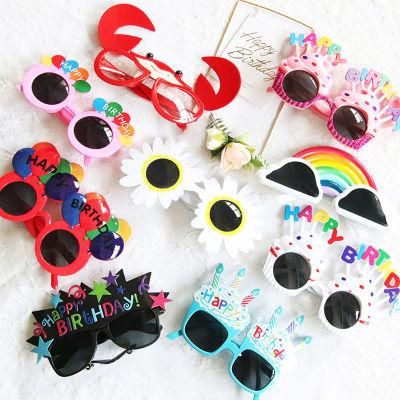 Birthday Glasses Funny Decor Sunglasses Cake Birthday Party Supplie Ins Party Photo Props Novelty Birthday Glasses for Kid Adult Party Glasses