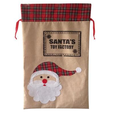 Hessian Material Santa Sack Wholesale Large Cotton Christmas Gift Bag