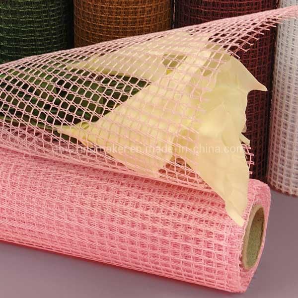 Wonderful Flower Wrapping Colored Square Grid Mesh