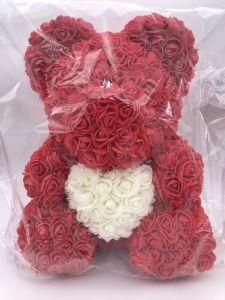Wholesale Valentine Teddy Bear From Artificial Rose Flowers as Gift to Her
