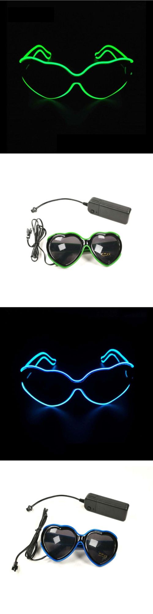 LED Luminous Heart EL Wire Glasses Rave LED Glasses Light