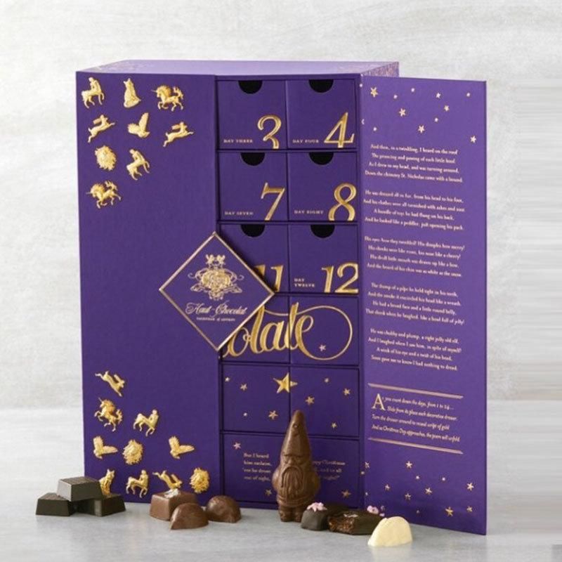 Chinese Factory Wholesale Christmas Paper Box Chocolate Advent Calendar