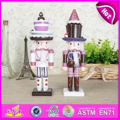 2015 Christmas Gift Hand Painted Wooden Nutcraker Toy, Small Wooden Nutcracker, Best Quality Wooden Toy Soldier Nutcracker W02A042