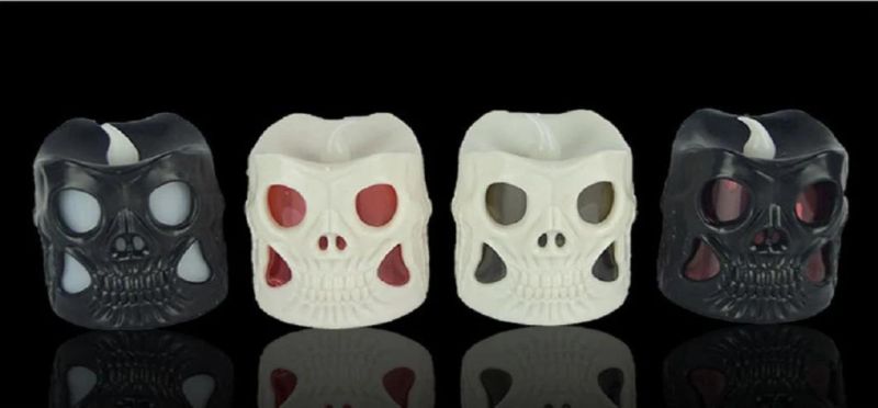 Tealight Candles LED Skull Halloween Candle for Halloween Holiday Party Light