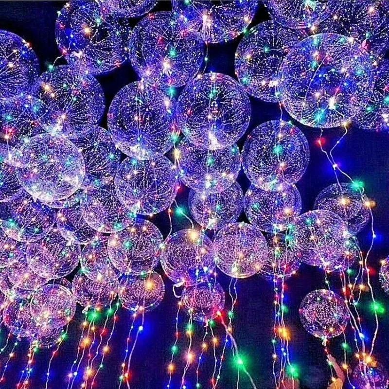 Transparent Clear Party Eco-Friendly Bobo Balloon 20 Inches LED Balloon