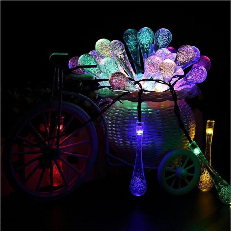 Drip Solar Strings Lights Water Droplets String Lights Outdoor Decoration