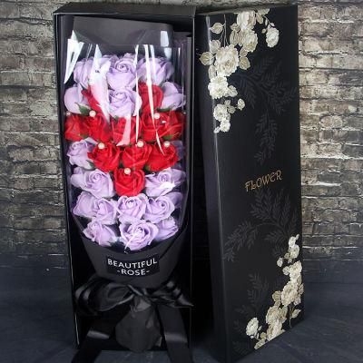 Preserved Eternal Soap Rose Flower Bouquet in Gifts Box for Valentine&prime;s Day, Mother&prime;s Day, Christmas, Anniversary, Wedding