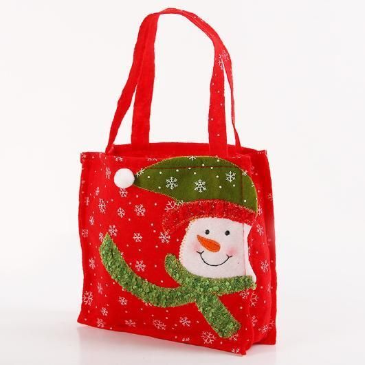 2021 Wholesale Christmas Non-Woven Bag Small Candy Gift Bags Printed Old Man Snowman Portable Christmas Decorations