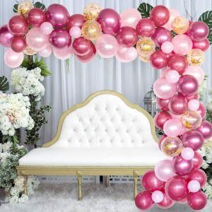 Amazon 120PCS Metal Balloon Pink Gold Series Arch Bridge Balloon Set