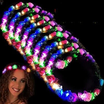 Christmas Party Favor LED Flower Crown Headband