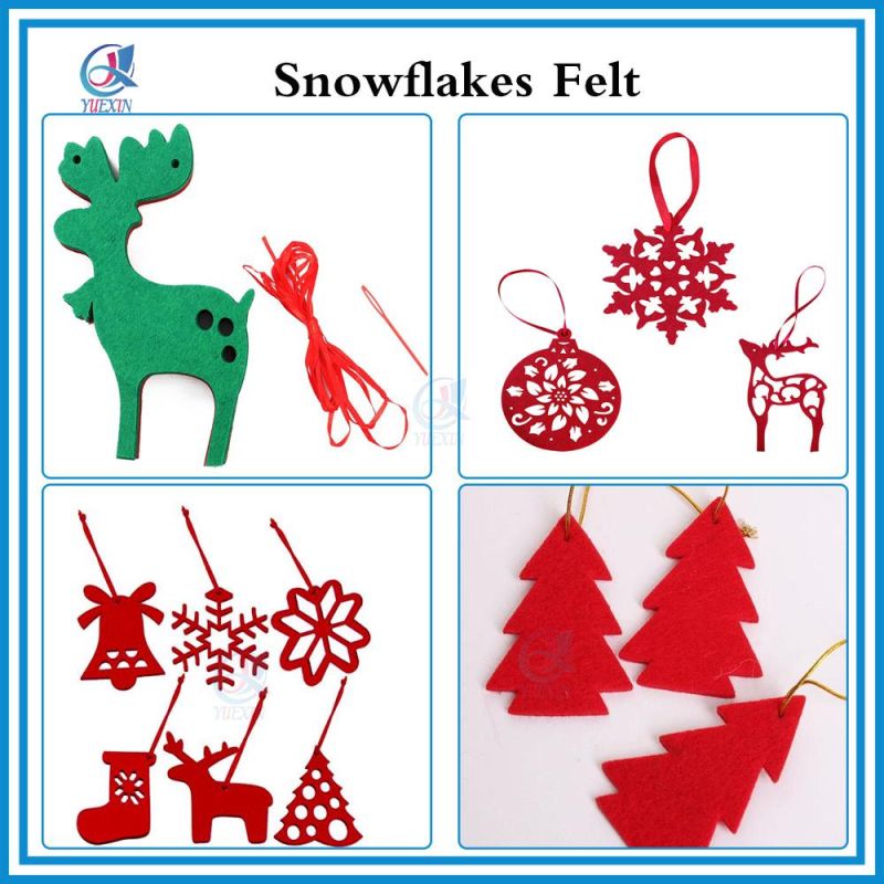 Red Snowflakes Felt for Christmas Tree Decoration Ornaments