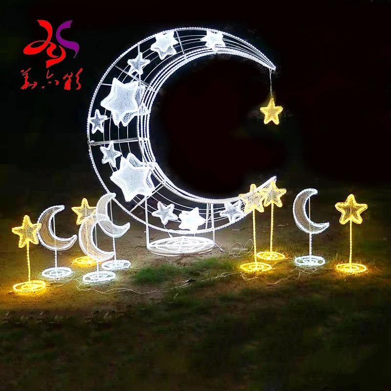 2021 Newest Design Outdoor Street Moon and Star Motif Lights