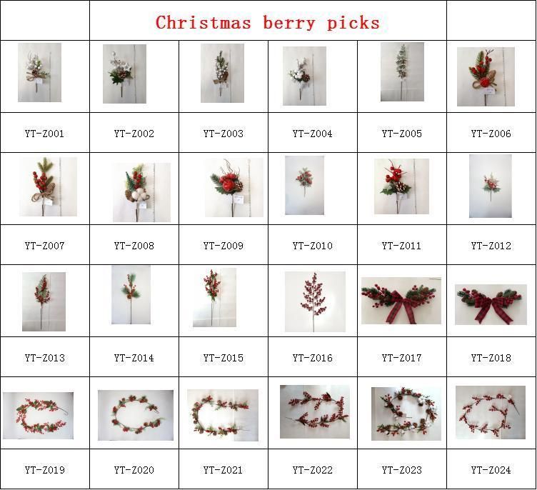 Ytcf102 Poinsettia Flower Christmas Floral Picks with Long Stem