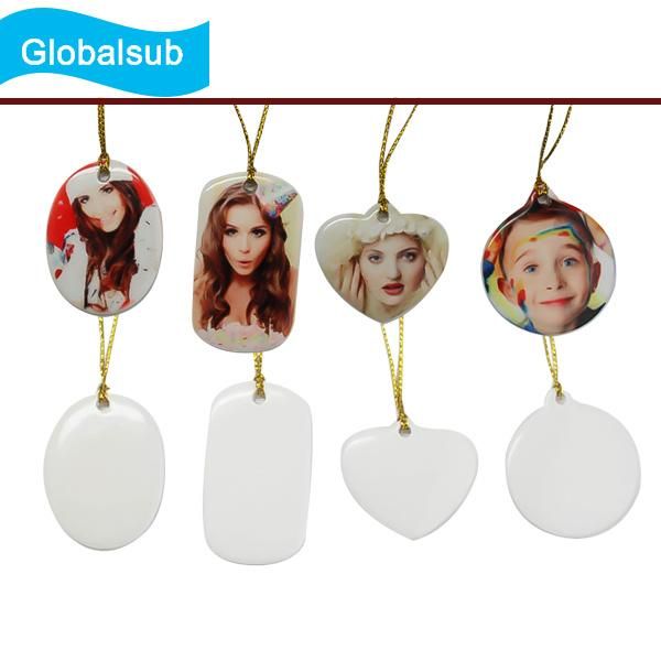 Sublimation Ceramic Blank White Coated Personalized Snowflake Christmas Ornament