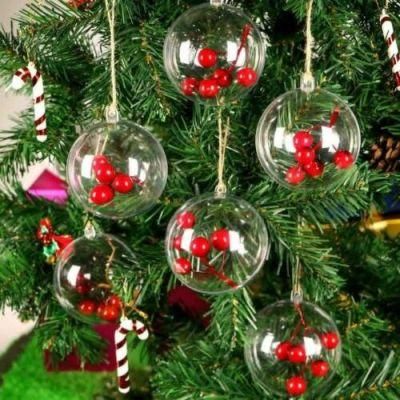 Transparent Christmas Openable Plastic Clear Hanging Hollow Ball Decoration Tree Ornaments 3cm 5mm 10mm 20mm