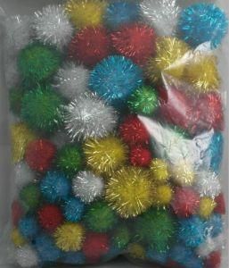 Assorted Color Glitter Sparkle POM Poms for Craft DIY Christmas