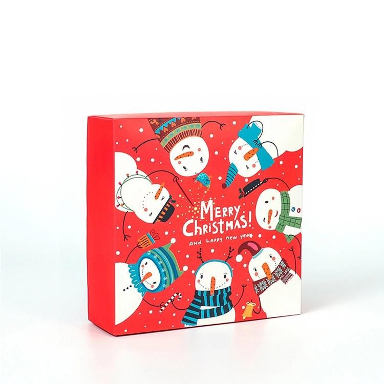 Gift Box OEM Custom Logo Printed Red Color Christmas Paper Gift Packaging Box