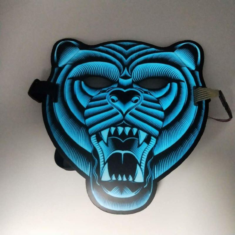 Glow Tiger Mask LED Party Mask Sound Activated Mask