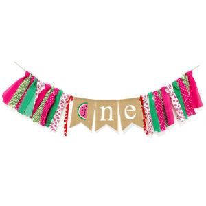 Summer Watermelon Theme Chair Banner Baby First Birthday Party Garland