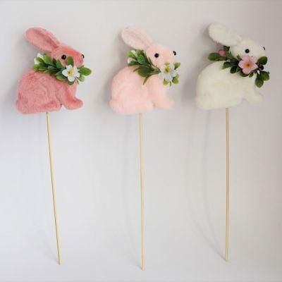 BSCI Handmade Spring Ornament Foam Decoration Bunny Easter Pick
