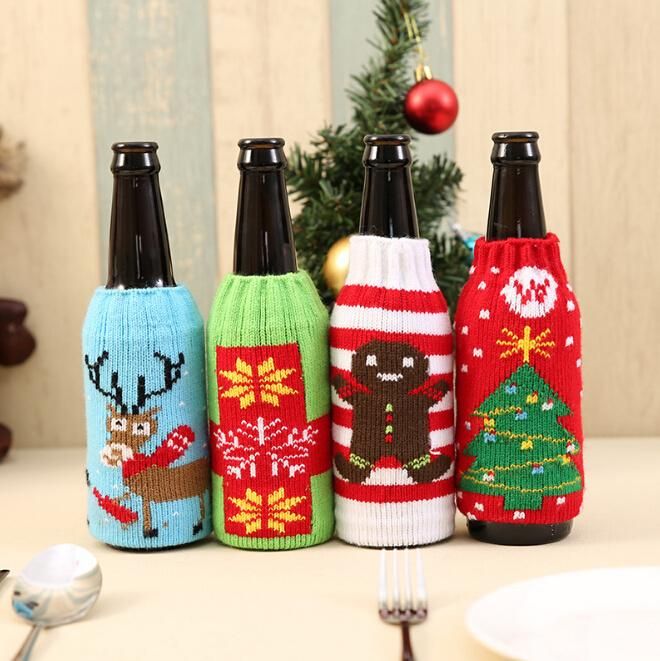 Christmas Festival Decorative Bottle Clothing, Christmas Red Wine Bottle Cover, Clothing Wine Bottle Gift Cover