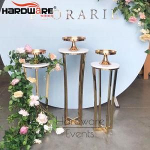 Elegant Design Marble Top Stainless Steel Base Luxury Wedding Cake Table