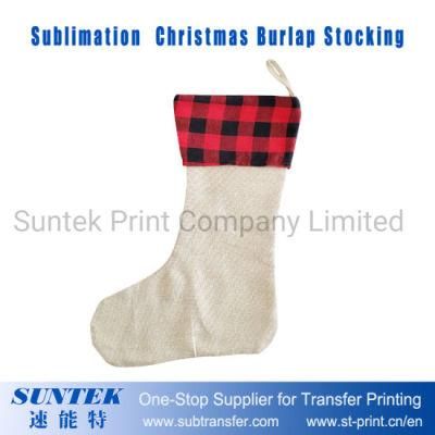 Sublimation Blank Christmas Decoration Burlap Stocking