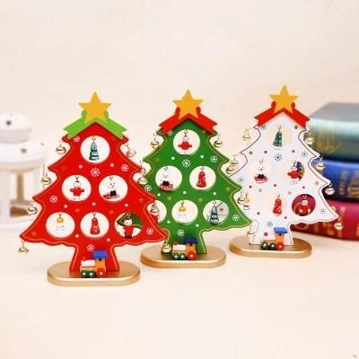 DIY Wooden Holiday Promotion Kid&prime;s Children Gift Christmas Decoration Tabletop Christmas Trees