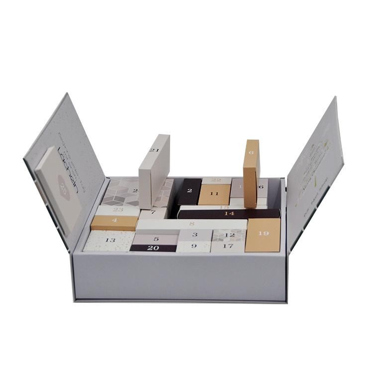 Custom Printed Cardboard Paper Gift Box Advent Calendar Beauty Cosmetic Packaging Box Countdown Ramadan